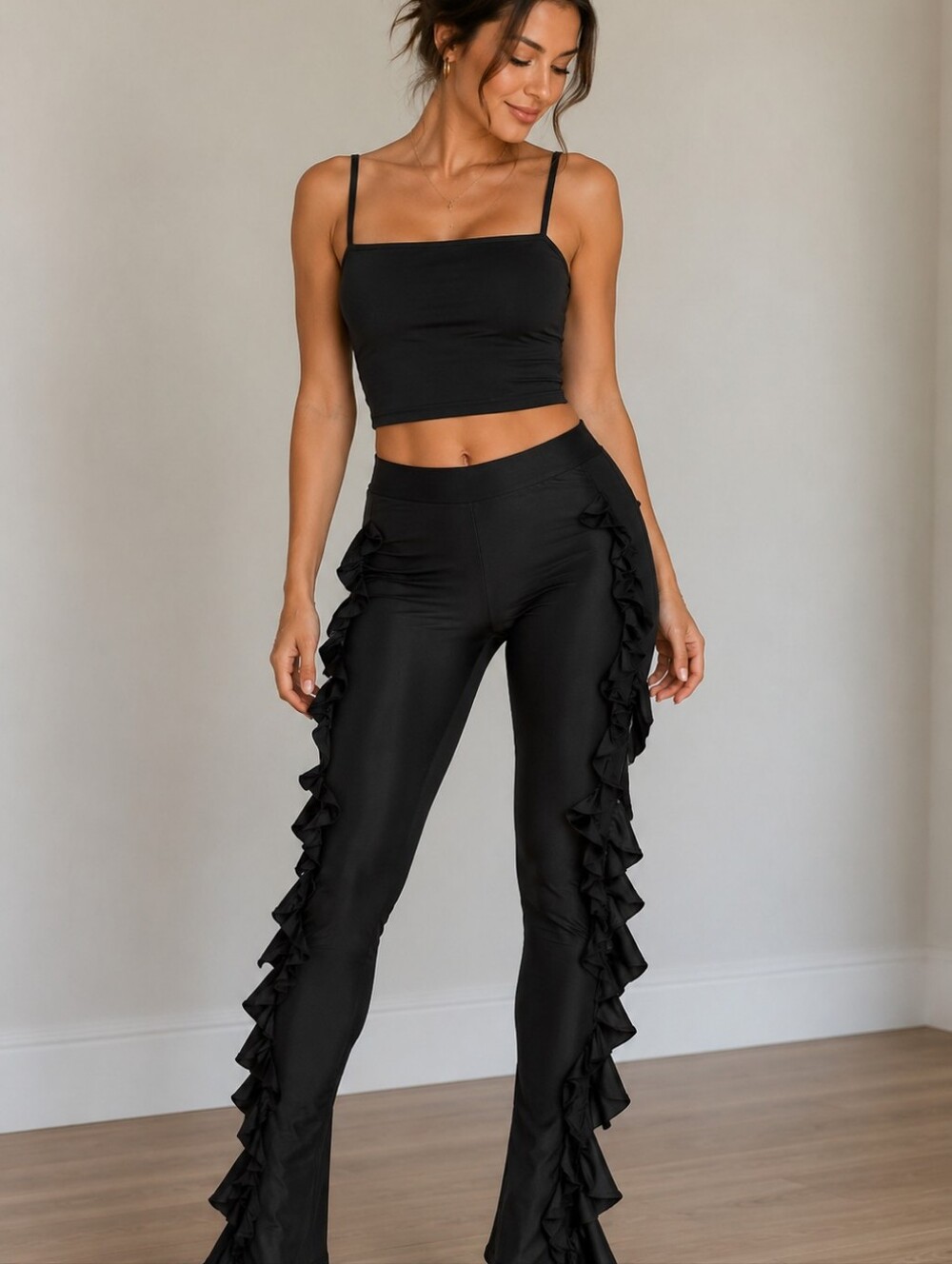 SHEIN Black Satin Top